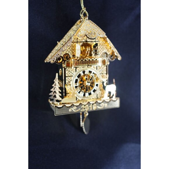 Danbury Mint 2019 Gold-Plated Cuckoo Clock Ornament - Picture 3 of 4
